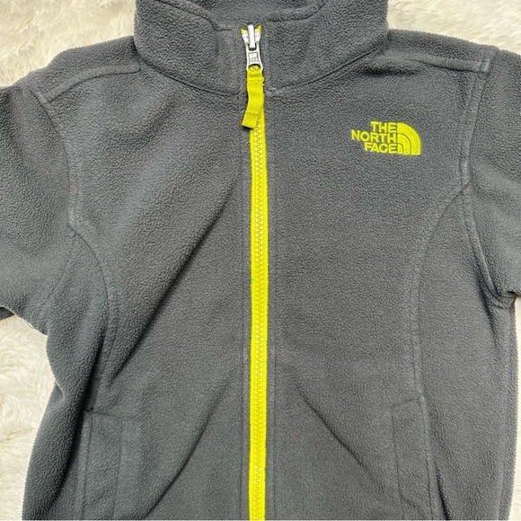 The North Face Fleece Jacket Zippered Fleece Grey & Yellow Size 5 - Picture 4 of 16